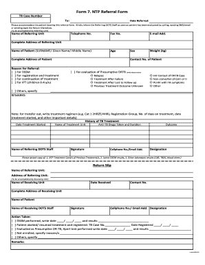 Form 7. NTP REFERRAL FORM .